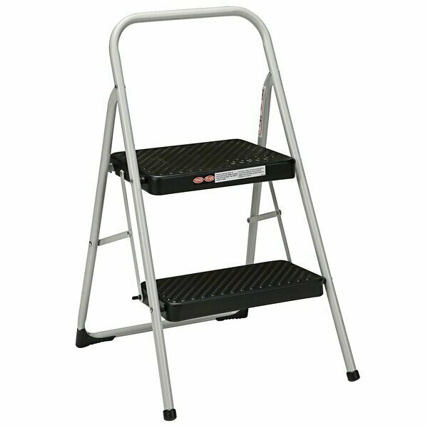 Cosco 11135CLG1E Silver / Black 2-Step Folding Step Stool 31211135CLG1